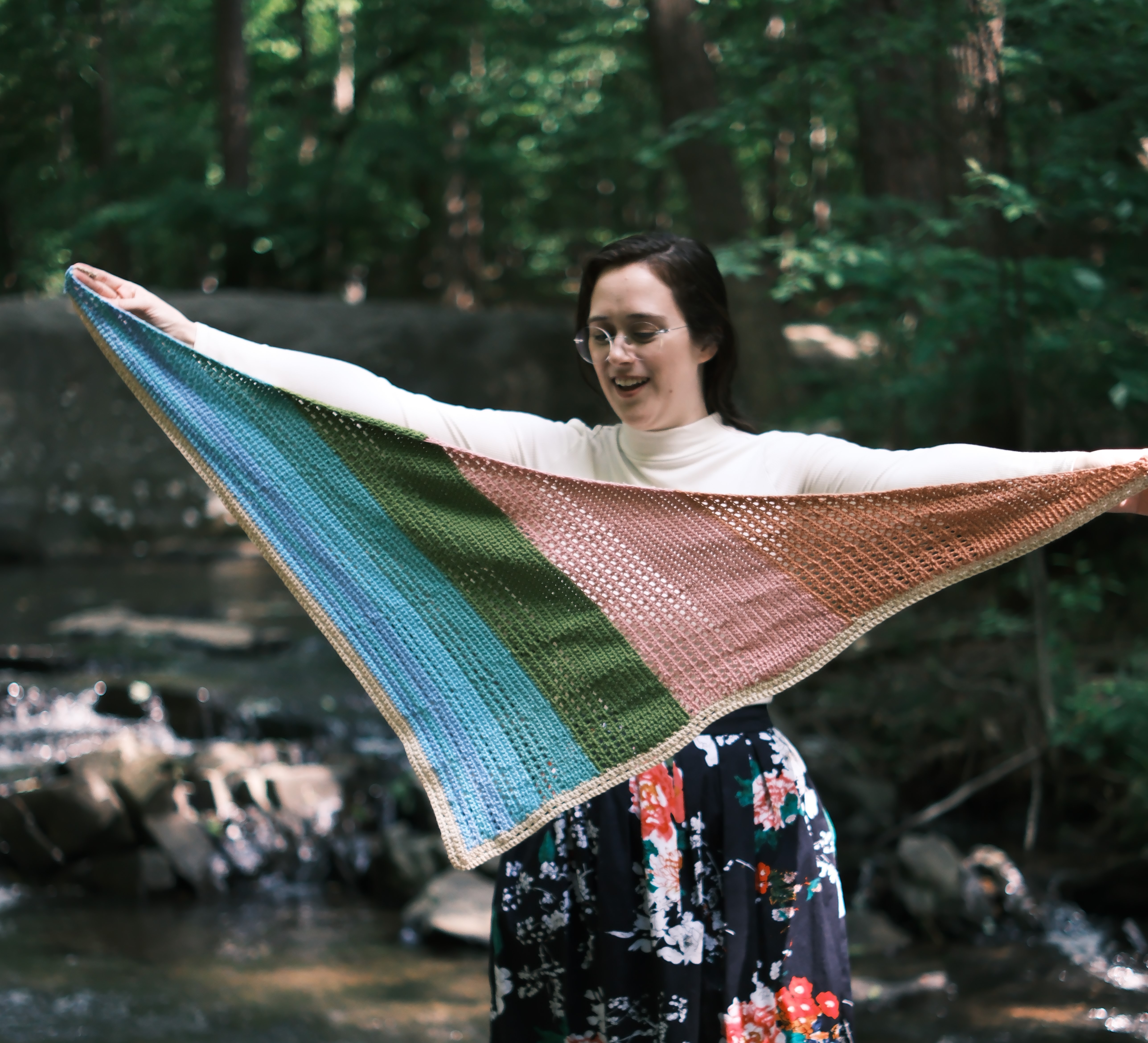 right triangle perspective of shawl